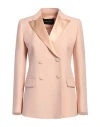 Fabiana Filippi Double-breasted Wool-blend Blazer In Pink