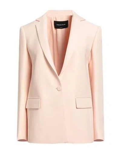 Fabiana Filippi Woman Blazer Light Pink Size 10 Wool, Silk
