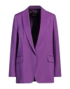 Fabiana Filippi Woman Blazer Mauve Size 14 Virgin Wool In Purple