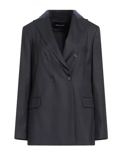 Fabiana Filippi Woman Blazer Midnight Blue Size 6 Merino Wool In Multi