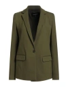 Fabiana Filippi Woman Blazer Military Green Size 12 Viscose, Polyamide, Elastane In Multi