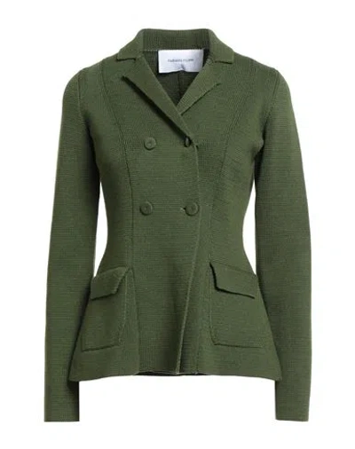 Fabiana Filippi Woman Blazer Military Green Size 4 Cotton