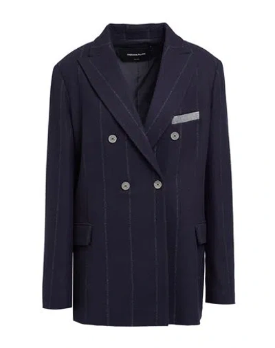 Fabiana Filippi Woman Blazer Navy Blue Size 8 Virgin Wool