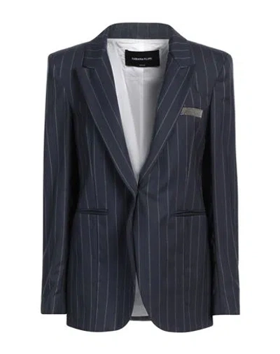 Fabiana Filippi Woman Blazer Navy Size 6 Virgin Wool In Navy