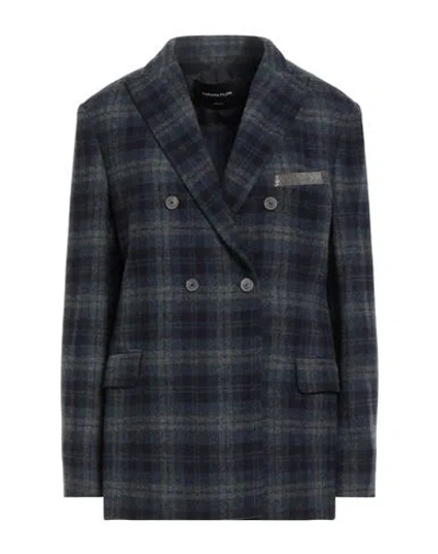 Fabiana Filippi Woman Blazer Navy Size 6 Virgin Wool In Blue