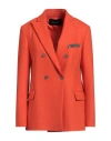 Fabiana Filippi Woman Blazer Orange Size 6 Polyester, Virgin Wool, Elastane