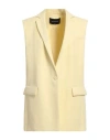 Fabiana Filippi Woman Blazer Pastel Yellow Size 14 Viscose, Linen