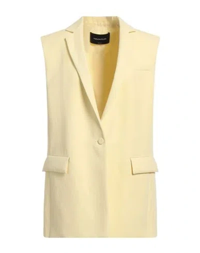 Fabiana Filippi Woman Blazer Pastel Yellow Size 14 Viscose, Linen