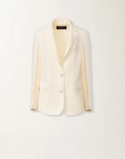 Fabiana Filippi Oversized Jacket In Fluid Linen And Viscose In Yellow