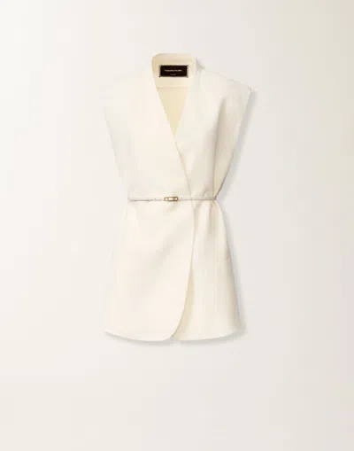 Fabiana Filippi Fluid Linen And Viscose Vest In Neutral