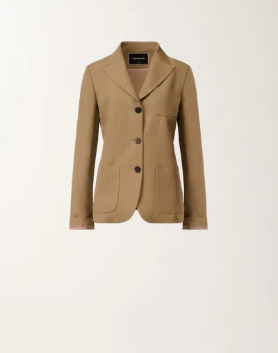 Fabiana Filippi Jacket In Fluid Linen And Viscose In Brown
