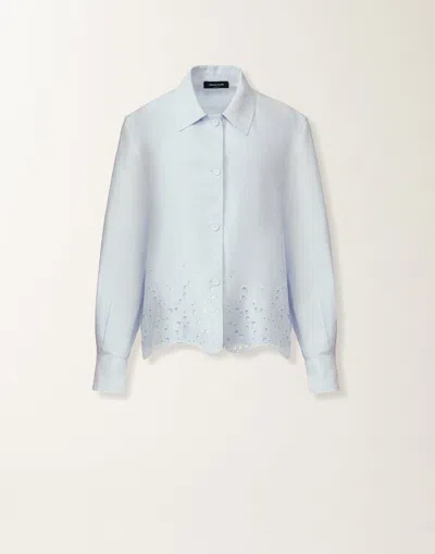 Fabiana Filippi Sky Blue Linen Canvas Jacket