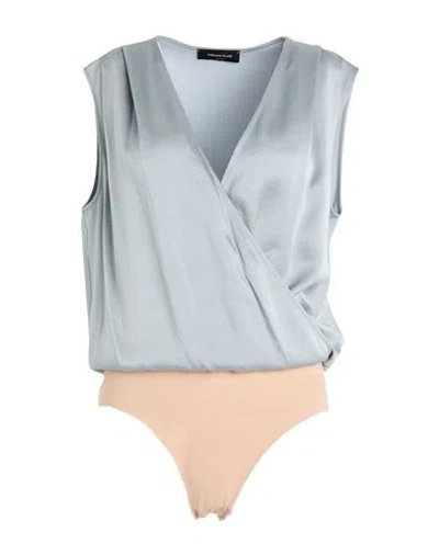 Fabiana Filippi Woman Bodysuit Light Grey Size 10 Acetate, Viscose, Polyamide, Elastane In Gray