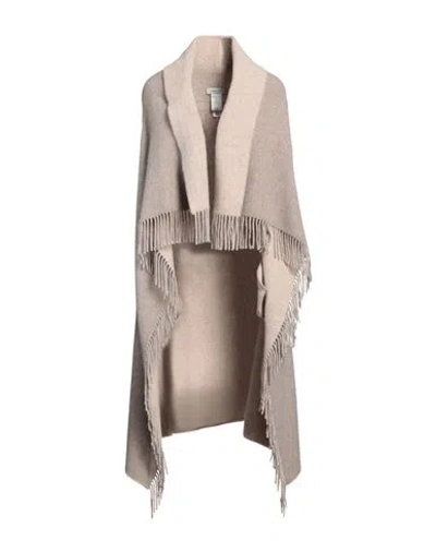 Fabiana Filippi Woman Cape Beige Size Onesize Virgin Wool, Polyamide In Gray