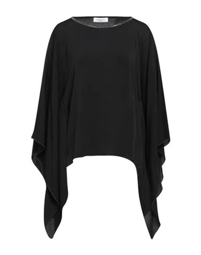 Fabiana Filippi Woman Cape Black Size 6 Acetate, Silk In Black