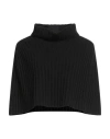 Fabiana Filippi Woman Cape Black Size L Virgin Wool, Silk, Cashmere In Black