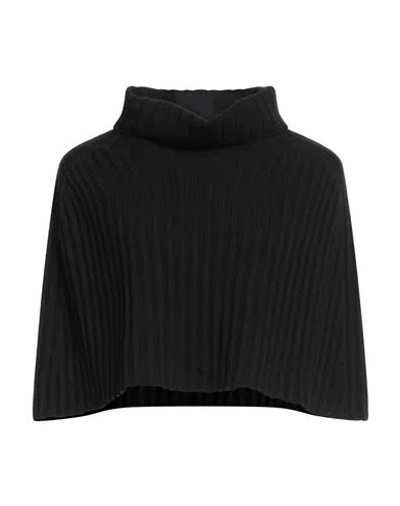 Fabiana Filippi Woman Cape Black Size L Virgin Wool, Silk, Cashmere