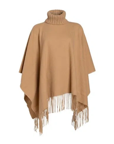 Fabiana Filippi Woman Cape Camel Size Onesize Virgin Wool, Silk, Cashmere In Neutral