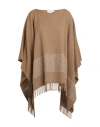 Fabiana Filippi Woman Cape Camel Size Onesize Virgin Wool, Silk, Cashmere, Polyester, Polyamide