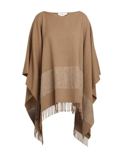 Fabiana Filippi Woman Cape Camel Size Onesize Virgin Wool, Silk, Cashmere, Polyester, Polyamide