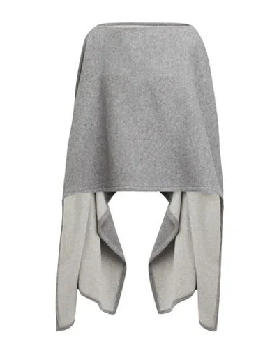 Fabiana Filippi Woman Cape Grey Size Onesize Virgin Wool In Gray
