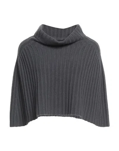 Fabiana Filippi Woman Cape Lead Size L Virgin Wool, Silk, Cashmere In Gray