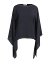 Fabiana Filippi Woman Cape Midnight Blue Size 10 Acetate, Silk
