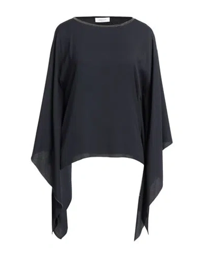 Fabiana Filippi Woman Cape Midnight Blue Size 10 Acetate, Silk