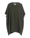 Fabiana Filippi Woman Cape Military Green Size Onesize Virgin Wool, Silk, Cashmere In Green