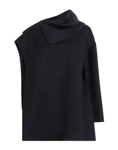 Fabiana Filippi Woman Cape Navy Size M Virgin Wool, Cashmere In Blue