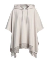 Fabiana Filippi Woman Cape Off White Size Onesize Cotton, Virgin Wool, Silk, Ecobrass In Off White