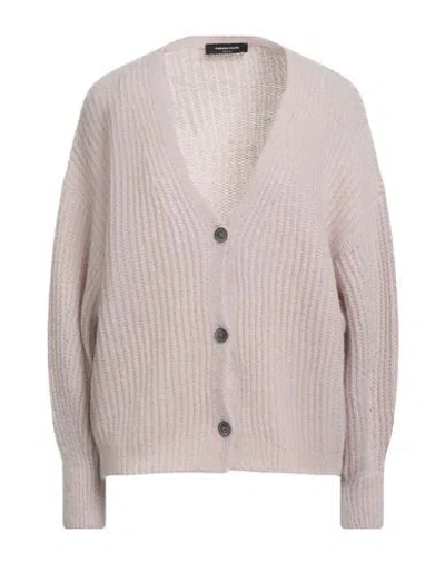 Fabiana Filippi Woman Cardigan Antique Rose Size 8 Mohair Wool, Alpaca Wool, Polyamide In Pink