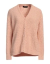 Fabiana Filippi Woman Cardigan Apricot Size 6 Cotton, Polyamide, Nylon In Orange