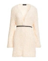 Fabiana Filippi Woman Cardigan Apricot Size S Cotton, Polyamide, Leather In Neutral
