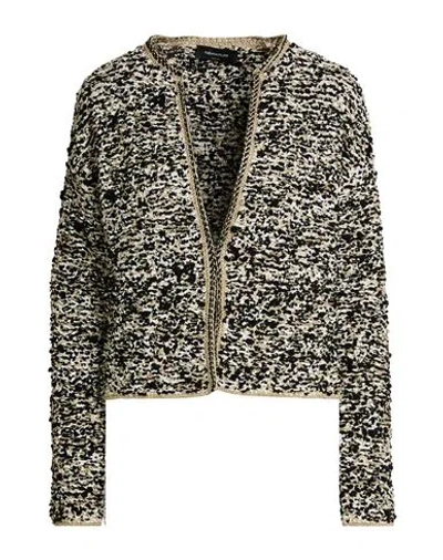 Fabiana Filippi Woman Cardigan Black Size 10 Synthetic Fibers, Bamboo, Cotton, Viscose, Metal In Multi