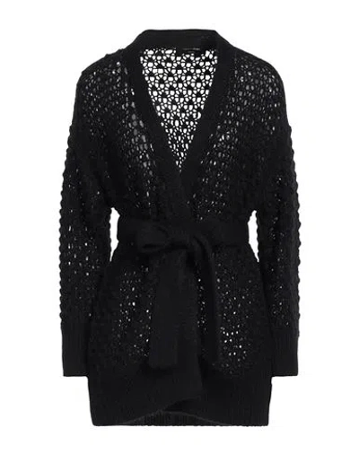 Fabiana Filippi Woman Cardigan Black Size 10 Wool, Alpaca Wool, Polyamide, Silk, Cashmere In Black