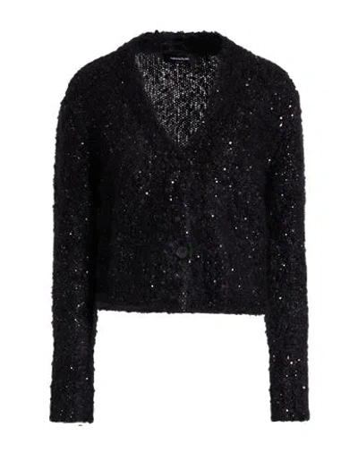 Fabiana Filippi Woman Cardigan Black Size 2 Mohair Wool, Polyimide, Polyester