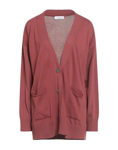 Fabiana Filippi Woman Cardigan Brick Size 4 Cotton, Ecobrass In Brown