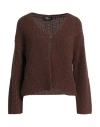Fabiana Filippi Woman Cardigan Brown Size 6 Cotton, Polyamide In Brown