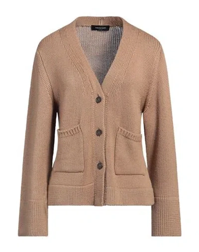 Fabiana Filippi Woman Cardigan Camel Size 6 Virgin Wool In Beige