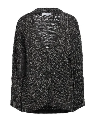 Fabiana Filippi Woman Cardigan Charcoal Size 10 Polyester, Cotton, Polyamide In Grey