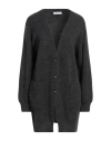 Fabiana Filippi Woman Cardigan Charcoal Size 8 Virgin Wool, Wool, Polyamide, Silk, Cashmere In Black