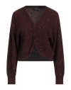 Fabiana Filippi Woman Cardigan Chocolate Brown Size 12 Wool, Silk, Cashmere, Alpaca Wool, Polyester In Brown