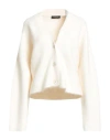 Fabiana Filippi Woman Cardigan Cream Size 10 Virgin Wool, Mohair Wool, Polyamide, Elastane, Wool In Neutral