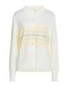 Fabiana Filippi Woman Cardigan Cream Size 12 Linen, Viscose, Polyester In White
