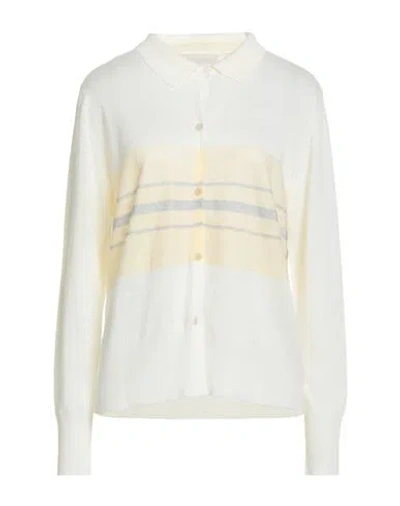 Fabiana Filippi Woman Cardigan Cream Size 12 Linen, Viscose, Polyester In White