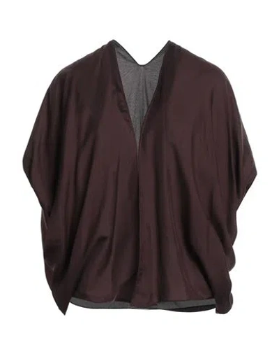 Fabiana Filippi Woman Cardigan Dark Brown Size M Silk, Cashmere