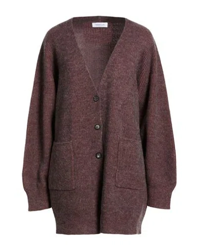 Fabiana Filippi Woman Cardigan Garnet Size 14 Virgin Wool, Wool, Polyamide, Silk, Cashmere In Burgundy