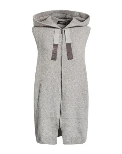 Fabiana Filippi Woman Cardigan Grey Size 10 Cashmere, Polyamide, Polyester, Ecobrass In Gray