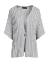 Fabiana Filippi Woman Cardigan Grey Size 12 Cotton